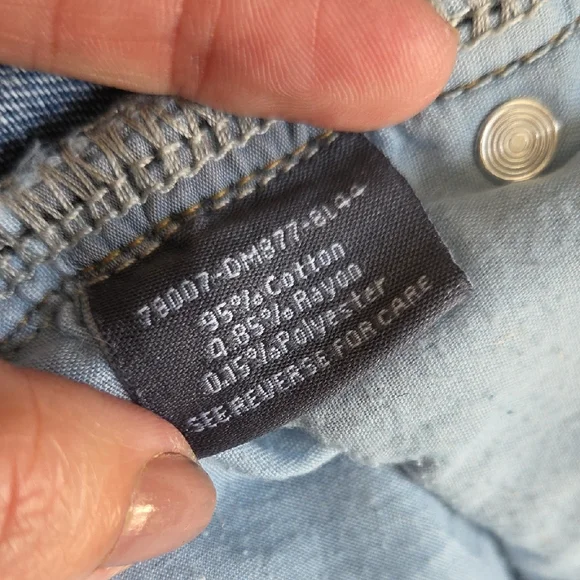 Distressed Blue Denim Shorts - Picture 5 of 6